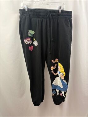 Womens Disney Alice in Wonderland Embroidered Jogger Sweatpants Size XXL